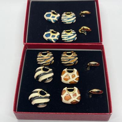LOT 186: Kenneth Jay Lane Interchangeable Earrings - Pierced and Clip-On