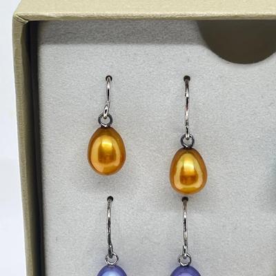 LOT 187: 6 Pairs Honora Cultured Pearl Drop Earrings