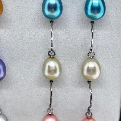 LOT 187: 6 Pairs Honora Cultured Pearl Drop Earrings