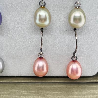 LOT 187: 6 Pairs Honora Cultured Pearl Drop Earrings