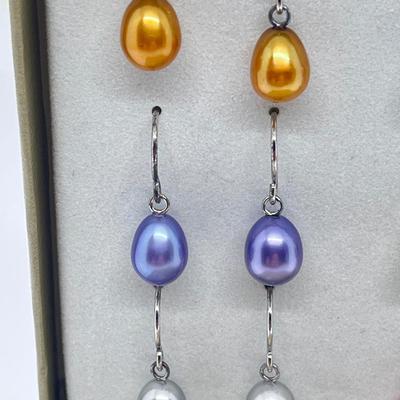 LOT 187: 6 Pairs Honora Cultured Pearl Drop Earrings