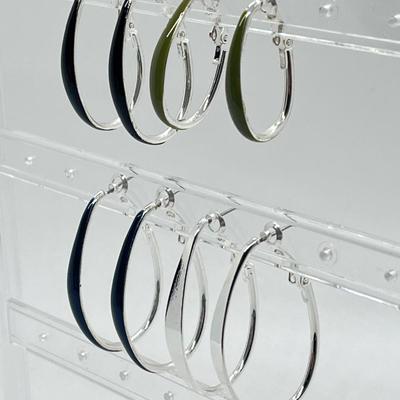 LOT 188: Four Pairs Teardrop Hoop Earrings