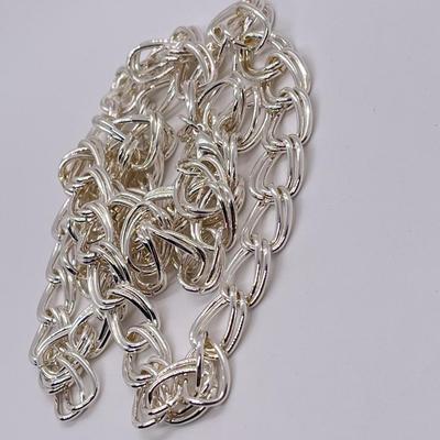 LOT 190: Two Twisted Double Link 8" Bracelets & 34" Necklace