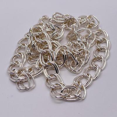 LOT 190: Two Twisted Double Link 8" Bracelets & 34" Necklace