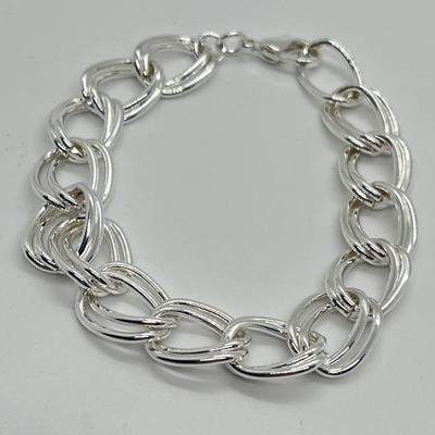 LOT 190: Two Twisted Double Link 8" Bracelets & 34" Necklace