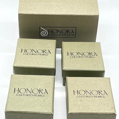 LOT 194: Four Pairs Honora Cultured Pearl Stud Earrings