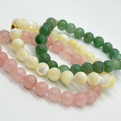 LOT 197: Lee Sands Set of Three Stretch Beaded Bracelets