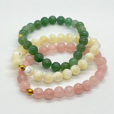 LOT 197: Lee Sands Set of Three Stretch Beaded Bracelets