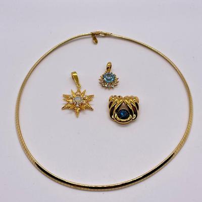 LOT 197: Nolan Miller Omega 18" Necklace with Slide Pendant Trio