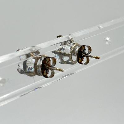 LOT 198: Diamonique CZ Sterling Silver Stud Earrings