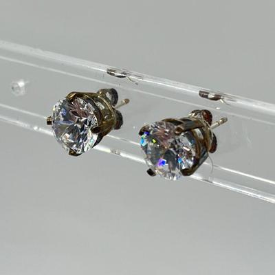 LOT 198: Diamonique CZ Sterling Silver Stud Earrings