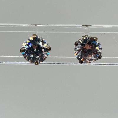 LOT 198: Diamonique CZ Sterling Silver Stud Earrings