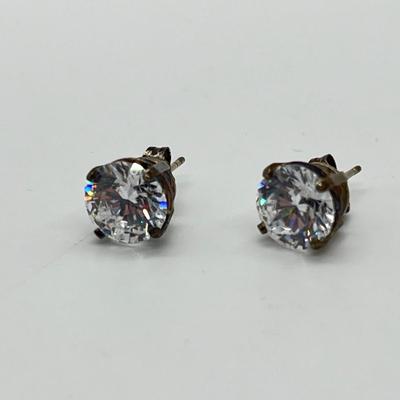 LOT 198: Diamonique CZ Sterling Silver Stud Earrings