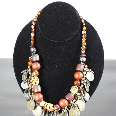 Coins and beads necklace