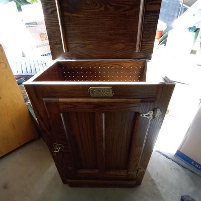 LOT 34 WOODEN  VINTAGE FRIDGE