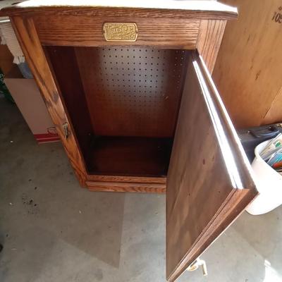 LOT 34 WOODEN  VINTAGE FRIDGE