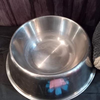 LOT 69  DOG BOWLS AND TOYS