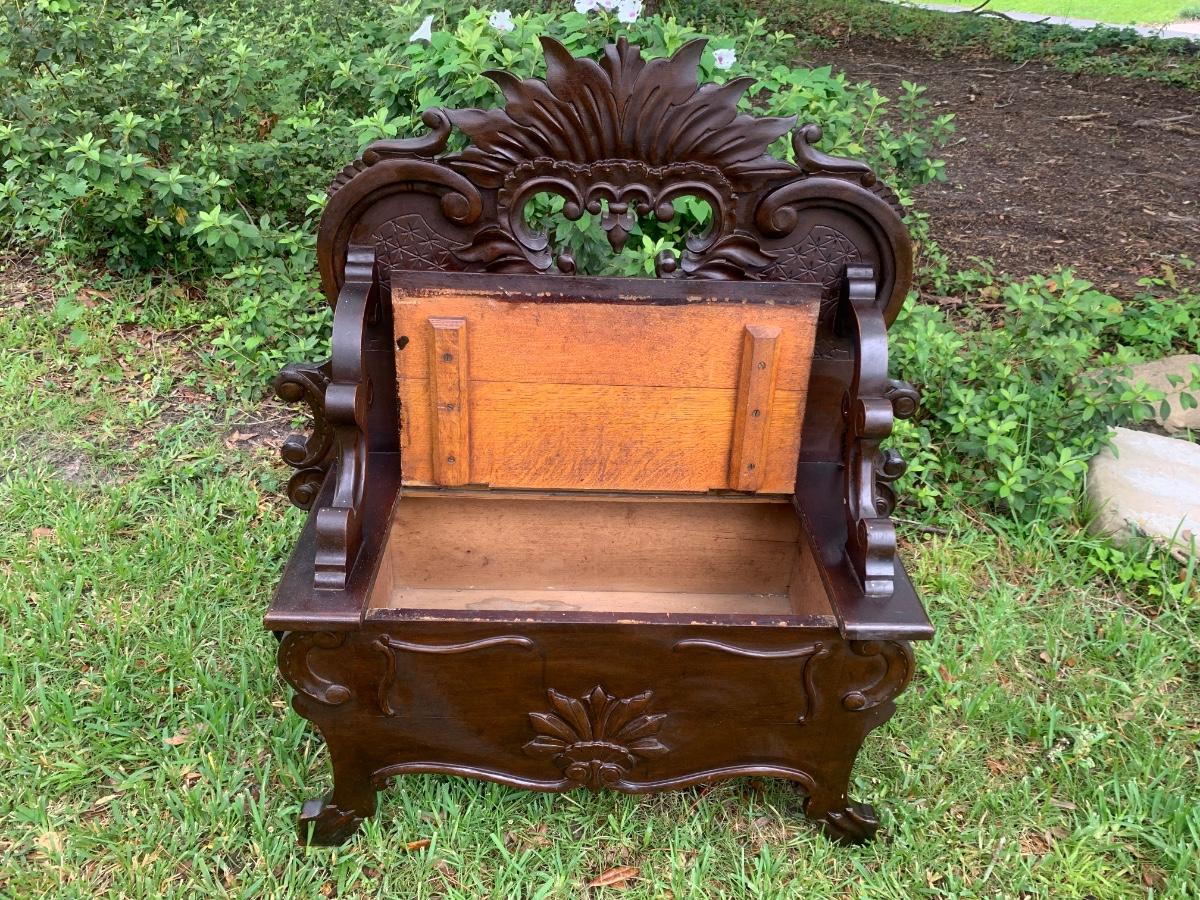 Stunning, antique, dark mahogany, ornate, tropical West Indies style