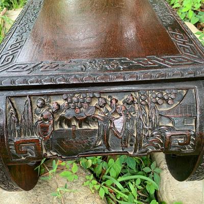 Asian inspired Carved wooden coffee table