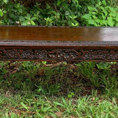 Asian inspired Carved wooden coffee table