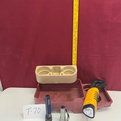 Drink organizers and flashlights