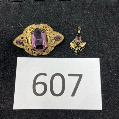 Lot of Filigree & Amethyst