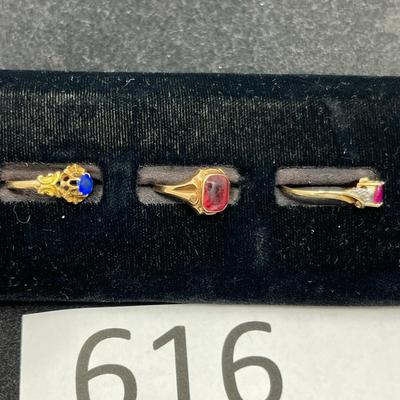 3 Ladies Gemstone Rings.
