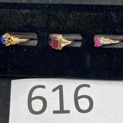 3 Ladies Gemstone Rings.