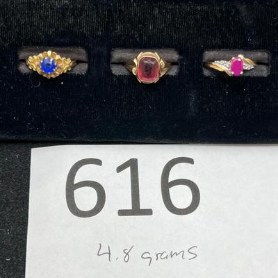 3 Ladies Gemstone Rings.