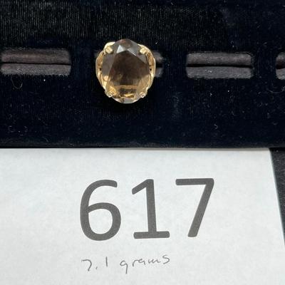 Large Smokey Quartz Ladies Ring