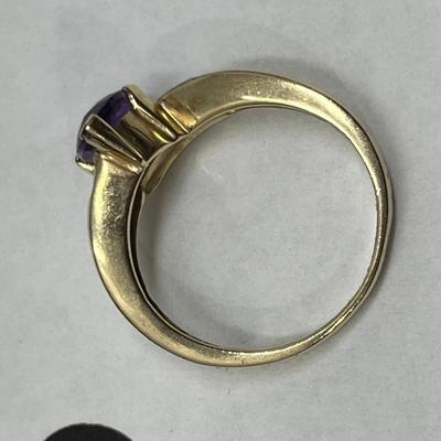 Amethyst & Green opal Ring