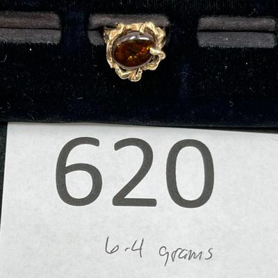 Contemporary Design Fire Agate 14K Gold Ring