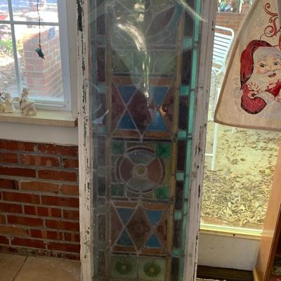 Vintage / antique stain glass  church window with frame