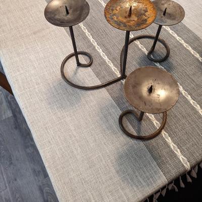 Set of metal candle holders