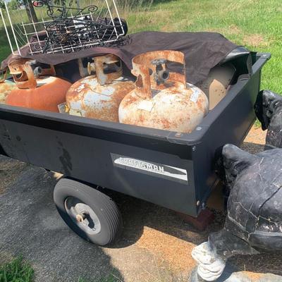 Vintage Concrete horses with Craftman trailer
