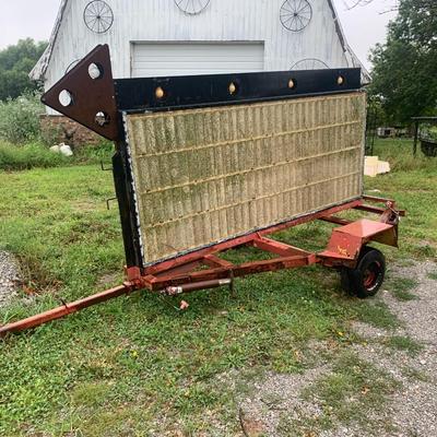 Old advertising lightup sign letters included comes on trailer