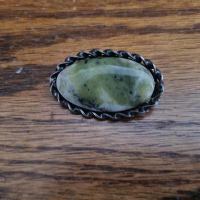 Vintage Tourmaline Agate Brooch