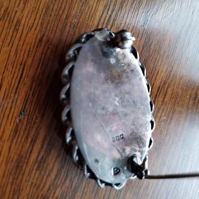 Vintage Tourmaline Agate Brooch
