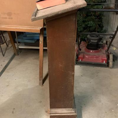 Vintage small wooden podium