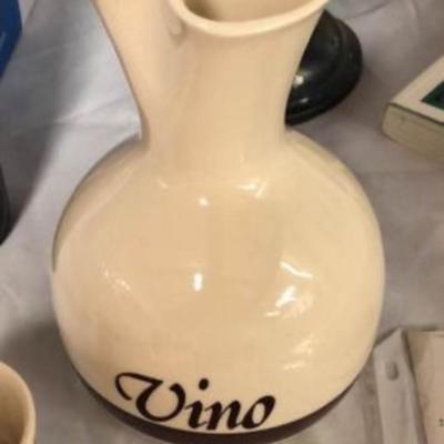 Vintage McCoy Vino Pitcher and One Glass