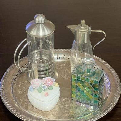 Decorative items and Tray