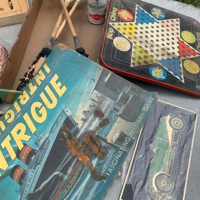 Vintage board games- Clue, Intrigue, Pachisi & Badminton