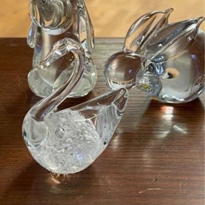 Set of 6 Clear glass paperweights or decor