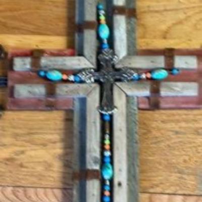 Large metal and wood cross