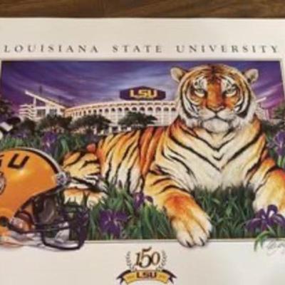 Michael Hunt Signed Print of LSU