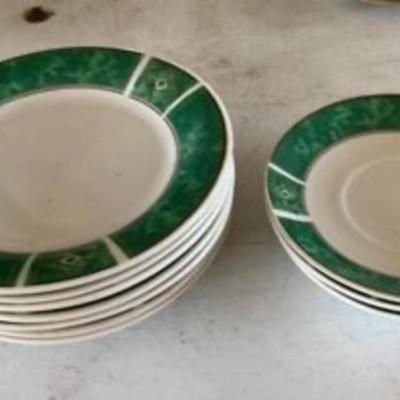 Gibson Royal Duchess Green Dishes