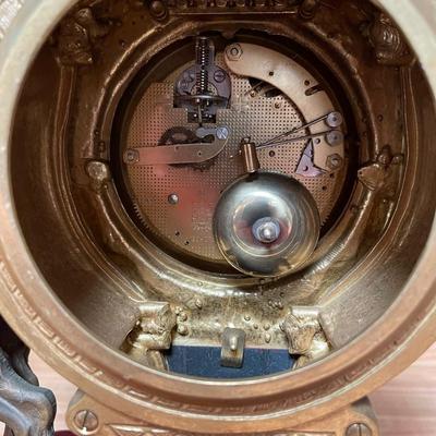 Antique Franz Hermle Mantle clock with matching Candelabras