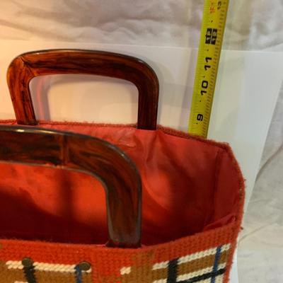 Vintage Knit Basket or Bag - 14â€ x 12â€ x 7â€