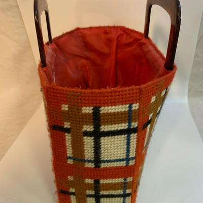 Vintage Knit Basket or Bag - 14â€ x 12â€ x 7â€