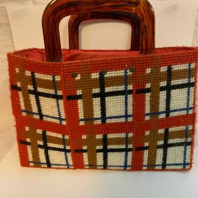 Vintage Knit Basket or Bag - 14â€ x 12â€ x 7â€